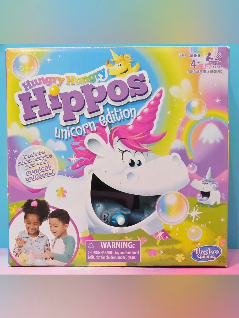 Hungry Hungry Hippos - Unicorn Edition, Open Box, Complete Family Board Game